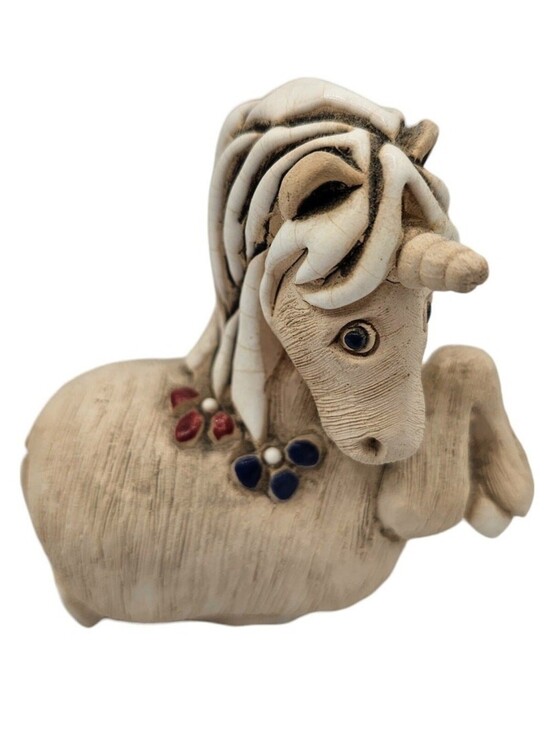 Vintage Other - Vtg Artesania Rinconada Uruguay Folk Art Pottery Stone Unicorn Flirty Cute